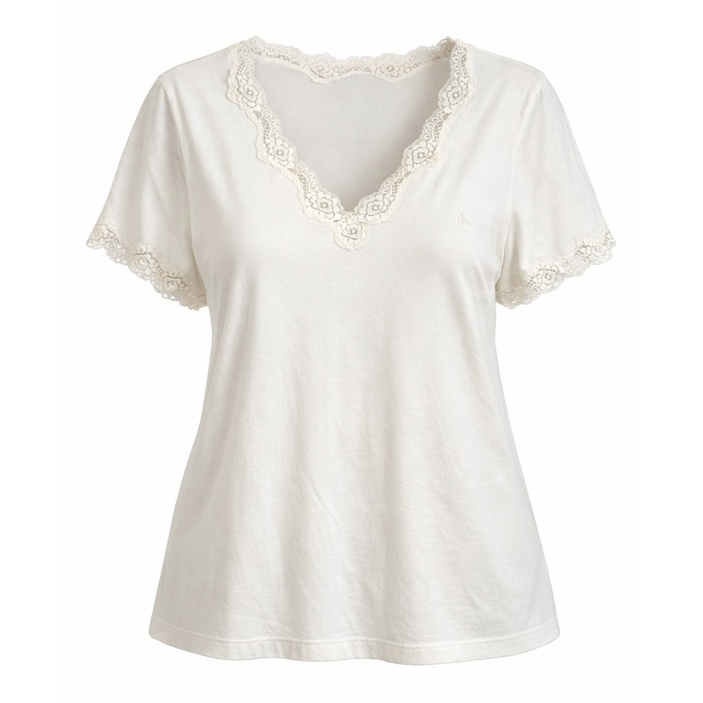 Lauren Ralph Lauren White Lacey Trim Shirt Womens Large XL Old Money Resort Wear